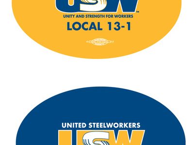 Oval United Steelworkers local decals printed by Carroll Printing & Promotions