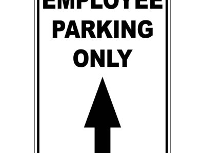 CS-171_EmployeeParking Employee parking only sign with arrow printed by Carroll Printing & Promotions