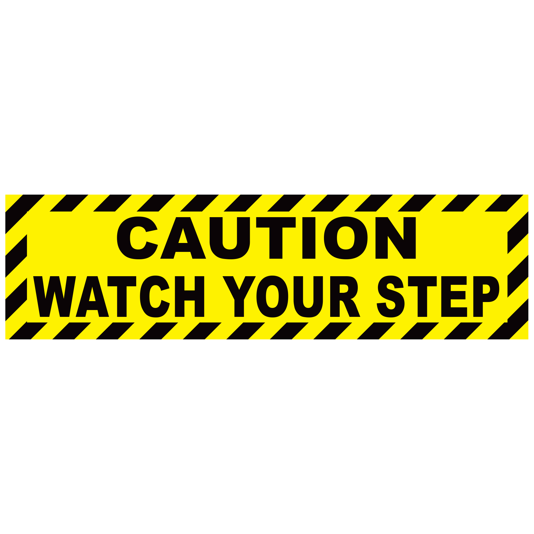 NMC Caution Watch Your Step Floor Sign - 10.75x24.63 Inch Double-Sided Yellow Safety Sign