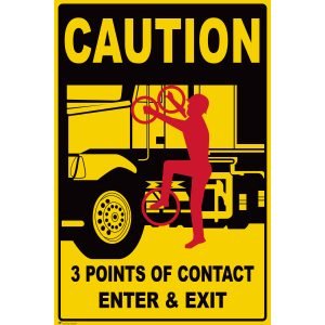 CS-301 Caution 3-Point Contact Enter Exit