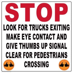CS-312 Stop Look For Trucks Thumbs Up