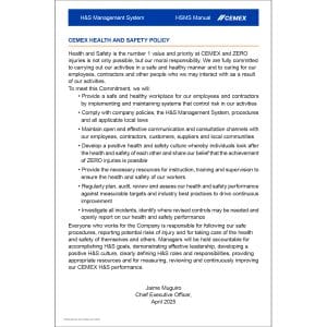 CP-016 Cemex Health Safety Policy