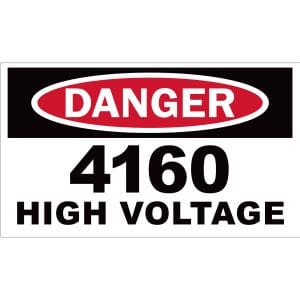 CD-004 Danger 4160 High Voltage